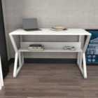 Decorotika Wake Computer Desk Study Desk With A Hidden Shelf - White