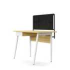 Freemont Desk - White With Fabric Storage