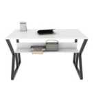 Decorotika Wake Computer Desk Study Desk With A Hidden Shelf - Black And White