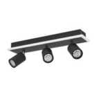 Eglo Rimbocchi 1 Black Steel Modern 3 Light Spotlight