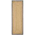 Origins Jute Border Rug Grey 67 x 200cm