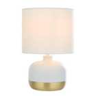 Lighting Collection White & Gold Touch Lamp