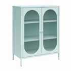 Luna Acc Cab 2D Fluted Glass Skyblue Met