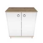 Decorotika Nuans 2-doors Multipurpose Cabinet - White And Walnut