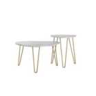 Ng Athena Nesting Tables White Marble