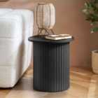 Birlea Axel Fluted Side Table - Black