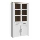 Furniture To Go Bohol Display Cabinet 4 Door 2 Drawer In Oak/White