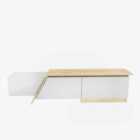 Decorotika Zonas 180 Cm Modern Unique Design Tv Stand Tv Cabinet Tv Unit With 3 Cabinets - White And Oak