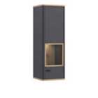 Furniture To Go Klara Display Cabinet With 1 Glass Door In Grey And Oak Inc LED Lighting