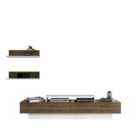 Decorotika Lusi 180 Cm Tv Unit With Shelves For Tvs Up To 71" - White And Walnut