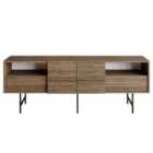 Decorotika Derin 180 Cm Tv Unit For Tvs Up To 71" - Walnut And Black