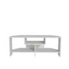 Decorotika - Maldives Corner Tv Stand Tv Cabinet Tv Unit With Open Shelves - White