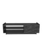Decorotika Valantina Tv Unit For Tvs Up To 60" - Black And Black Marble Effect