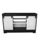 Decorotika Nisay 140 Cm Tv Unit Tv Stand Tv Console With Open Shelves And Cabinet - Dark Grey And White