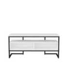 Decorotika Merrion 110 Cm Tv Unit Tv Stand Tv Cabinet Storage With Open Shelves - Black And White