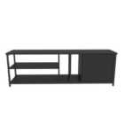 Decorotika Oneida 160 Cm Tv Unit Tv Stand Tv Cabinet Storage With Open Shelves And Cabinet - Black And Anthracite