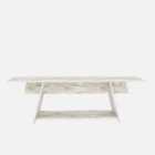 Decorotika Lanca 150 Cm Media Centre Tv Stand Tv Unit Tv Cabinet Up To 65"- White Marble Effect