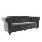 Felix Chesterfield Sofa Bed Velvet Grey