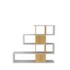 Decorotika Karlin Modern Bookcase Bookshelf Decorative Shelving Unit - White And Teak