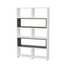 Decorotika Poyraz 5-tier Bookcase Bookshelf Shelving Unit - White Walnut