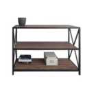 Decorotika Xena 95 Cm Sideboard Tv Unit With Shelving Open Storage Industrial Frame Space Saver - Walnut And Black