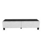Decorotika Lerze Modern Tv Unit For Tvs Up To 65'' - Black Marble Effect And White