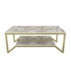 Decorotika Flora Modern Coffee Table - White Marble And Gold