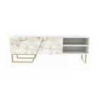 Decorotika Denasse Tv Unit For Tvs Up To 60 Inches - White And White Marble Effect And Gold