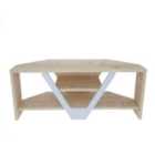 Decorotika Karin 90 Cm Modern Corner Tv Unit For Tvs Up To 40'' - Oak And White