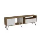 Decorotika Mistico 180 Cm Wide Modern Tv Unit Tvs Up To 71'' - Walnut And White