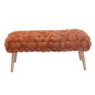 Artemis Home Cushla Bubbly Velvet Large Footstool - Brown