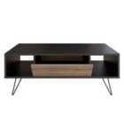 Decorotika Mistico Modern Coffee Table Cocktail Table For Living Room Accent Table - Black And Walnut