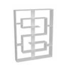 Decorotika Esteban 120Cm Wide Geometric Bookcase Display Unit - White