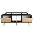 Decorotika Char 160 Cm Tv Unit For Tvs Up To 71" - Black And Oak