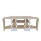 Decorotika Firal Corner Tv Unit For Tvs Up To 50" - Oak And White