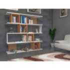 Decorotika Wind Geometric Open Shelving Unit Display Unit Bookcase Bookshelf - White And Walnut