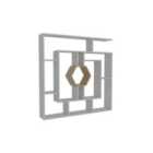 Decorotika Labrina Geometric Bookcase Hexagonal Bookshelf Room Divider Shelving Unit - White And Oak