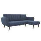Ng Brittany Sectional Sofa Bed Wooden Legs - Linen N/Blue