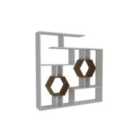 Decorotika Tamara Geometric Unique Bookcase Bookshelf Shelving Unit - Brown And White