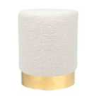 Harbour Housewares Round Boucle Footstool - H36 x D29cm - Cream