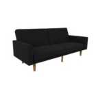 Paxson Clic Clac Sofa Bed With Wooden Feet Linen Black