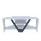 Decorotika Karin 90 Cm Modern Corner Tv Unit For Tvs Up To 40'' - Black And White