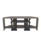 Decorotika Firal Corner Tv Unit For Tvs Up To 50" - Walnut And Black