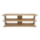 Decorotika Pueblo 120 Cm Wide Tv Stand Tv Console Tv Unit Storage With Open Shelves - White And Oak