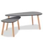 Vidaxl Coffee Table Set 2 Pieces Solid Pinewood Black