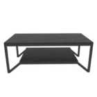 Decorotika Flora Modern Coffee Table - Black Marble Effect And Black