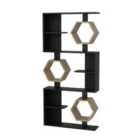 Decorotika Darla 6-tier Geometric Bookcase Bookshelf - Black And Oud