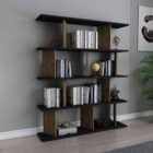 Decorotika Grace Bookcase Bookshelf Shelving Unit - Black And Oud Oak