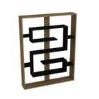 Decorotika Esteban 120Cm Wide Geometric Bookcase Display Unit - Black And Oud