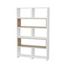 Decorotika Poyraz 5-tier Bookcase Bookshelf Shelving Unit - White Sapphire Oak